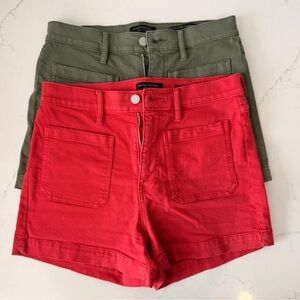 Banana Republic Women's High Waist Red and Green Shorts